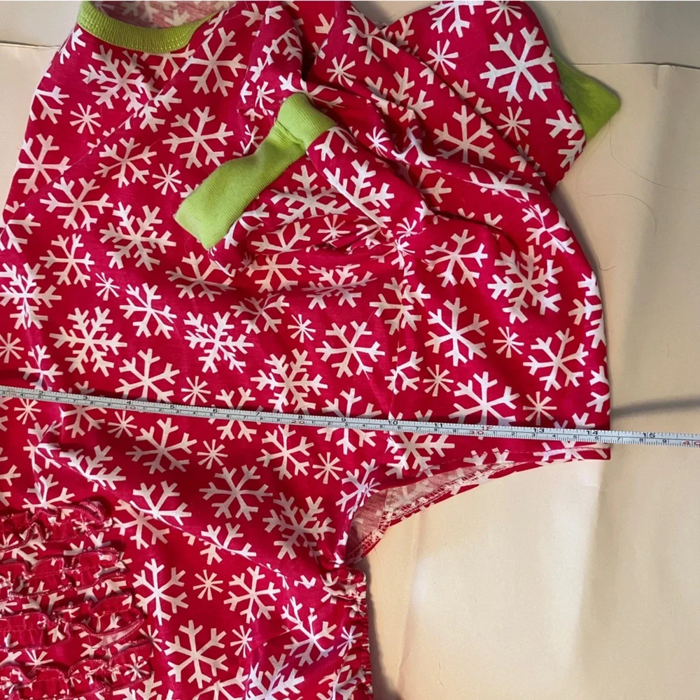 5/$25 Red Snowflake Ruffle Butt Dog Pet Matching Jammies